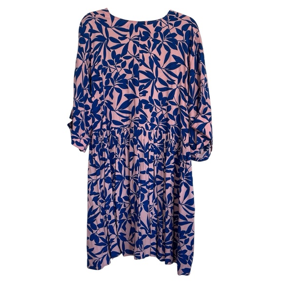 Eloquii Empire Kimono Sleeve V Neck Floral Dress - Picture 5 of 8